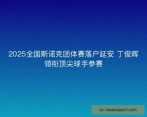 2025全国斯诺克团体赛落户延安 丁俊晖领衔顶尖球手参赛